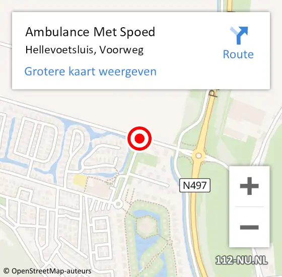 Locatie op kaart van de 112 melding: Ambulance Met Spoed Naar Hellevoetsluis, Voorweg op 12 juli 2018 19:17