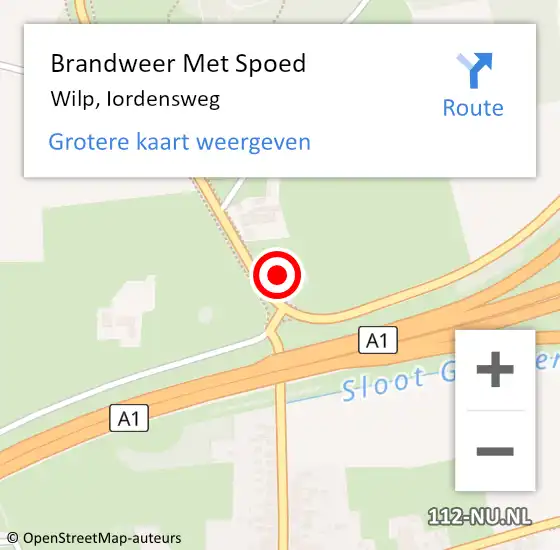Locatie op kaart van de 112 melding: Brandweer Met Spoed Naar Wilp, Iordensweg op 2 maart 2014 18:54