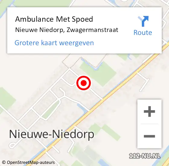 Locatie op kaart van de 112 melding: Ambulance Met Spoed Naar Nieuwe Niedorp, Zwagermanstraat op 12 juli 2018 21:01