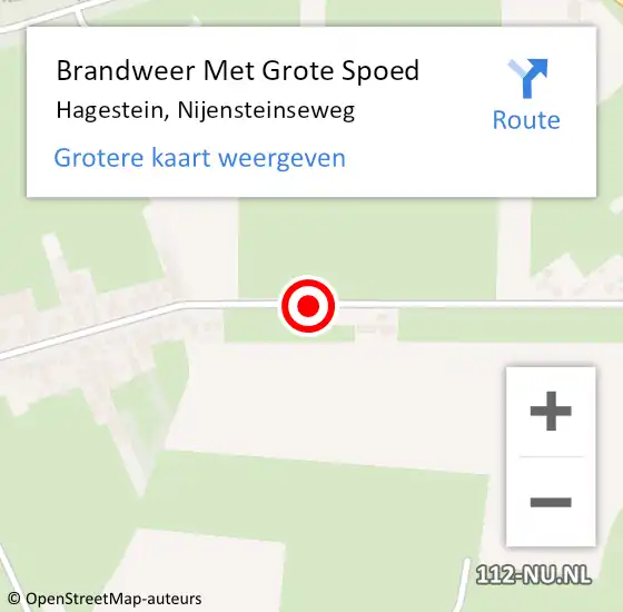 Locatie op kaart van de 112 melding: Brandweer Met Grote Spoed Naar Hagestein, Nijensteinseweg op 12 juli 2018 21:16