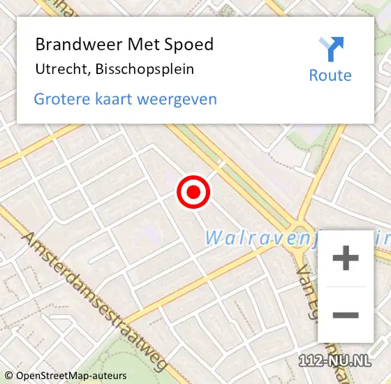 Locatie op kaart van de 112 melding: Brandweer Met Spoed Naar Utrecht, Bisschopsplein op 12 juli 2018 21:24