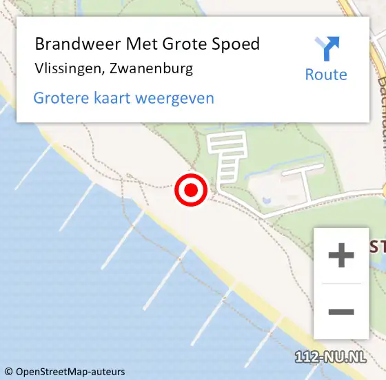 Locatie op kaart van de 112 melding: Brandweer Met Grote Spoed Naar Vlissingen, Zwanenburg op 12 juli 2018 21:26