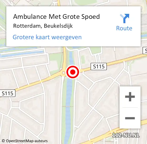Locatie op kaart van de 112 melding: Ambulance Met Grote Spoed Naar Rotterdam, Beukelsdijk op 12 juli 2018 23:19