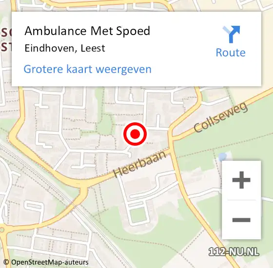 Locatie op kaart van de 112 melding: Ambulance Met Spoed Naar Eindhoven, Leest op 13 juli 2018 02:12