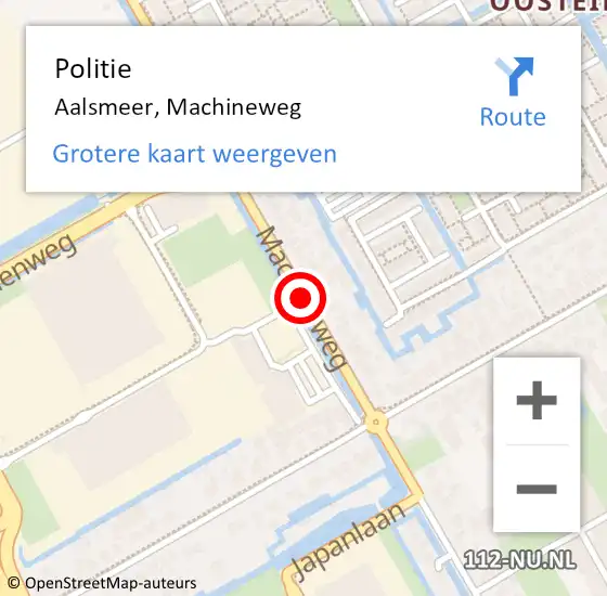 Locatie op kaart van de 112 melding: Politie Aalsmeer, Machineweg op 13 juli 2018 13:03