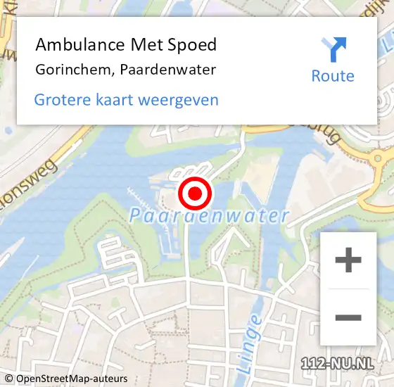 Locatie op kaart van de 112 melding: Ambulance Met Spoed Naar Gorinchem, Paardenwater op 13 juli 2018 16:16