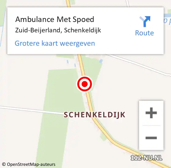 Locatie op kaart van de 112 melding: Ambulance Met Spoed Naar Schenkeldijk op 13 juli 2018 16:31