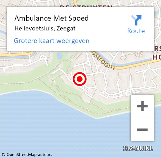 Locatie op kaart van de 112 melding: Ambulance Met Spoed Naar Hellevoetsluis, Zeegat op 13 juli 2018 17:14