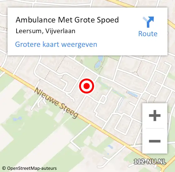 Locatie op kaart van de 112 melding: Ambulance Met Grote Spoed Naar Leersum, Vijverlaan op 13 juli 2018 20:17
