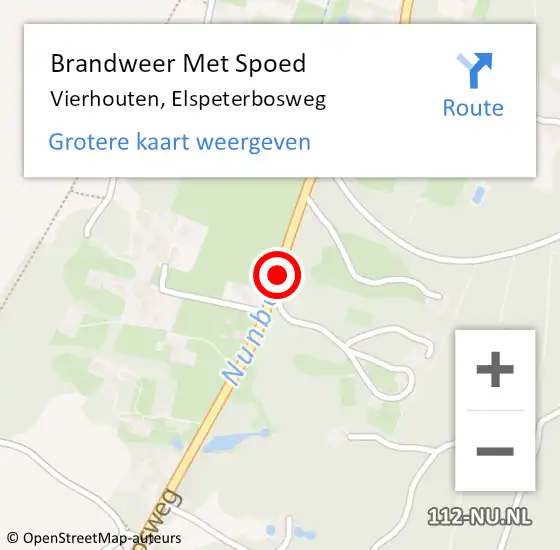 Locatie op kaart van de 112 melding: Brandweer Met Spoed Naar Vierhouten, Elspeterbosweg op 13 juli 2018 22:55