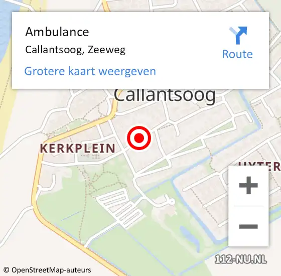 Locatie op kaart van de 112 melding: Ambulance Callantsoog, Zeeweg op 14 juli 2018 09:07