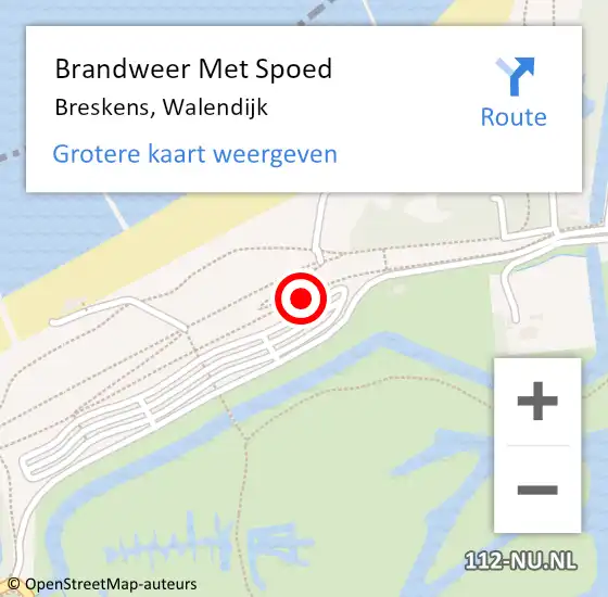 Locatie op kaart van de 112 melding: Brandweer Met Spoed Naar Breskens, Walendijk op 14 juli 2018 10:21