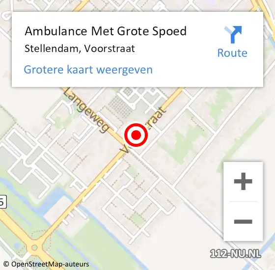 Locatie op kaart van de 112 melding: Ambulance Met Grote Spoed Naar Stellendam, Voorstraat op 15 juli 2018 12:03