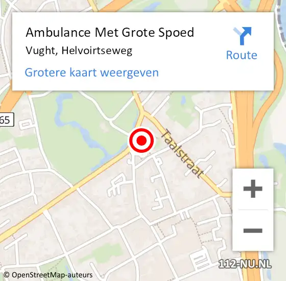 Locatie op kaart van de 112 melding: Ambulance Met Grote Spoed Naar Vught, Helvoirtseweg op 15 juli 2018 12:18