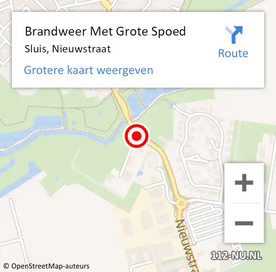 Locatie op kaart van de 112 melding: Brandweer Met Grote Spoed Naar Sluis, Nieuwstraat op 15 juli 2018 13:31