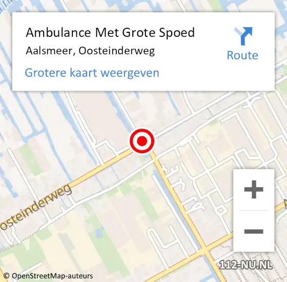 Locatie op kaart van de 112 melding: Ambulance Met Grote Spoed Naar Aalsmeer, Oosteinderweg op 15 juli 2018 13:57