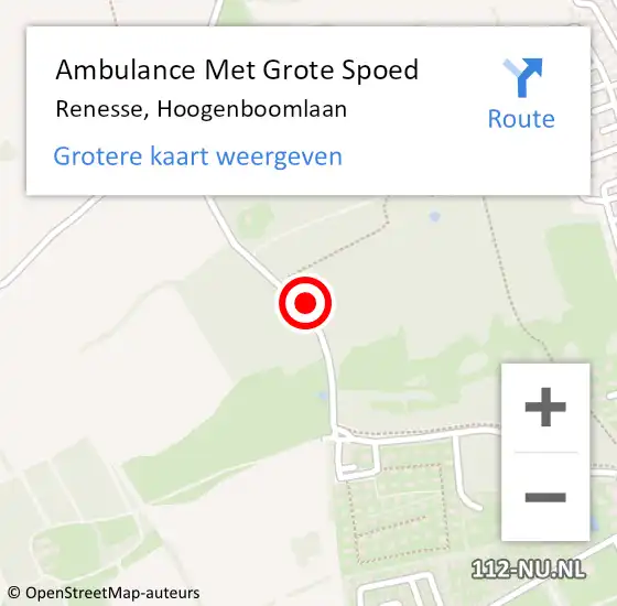 Locatie op kaart van de 112 melding: Ambulance Met Grote Spoed Naar Renesse, Hoogenboomlaan op 15 juli 2018 19:37