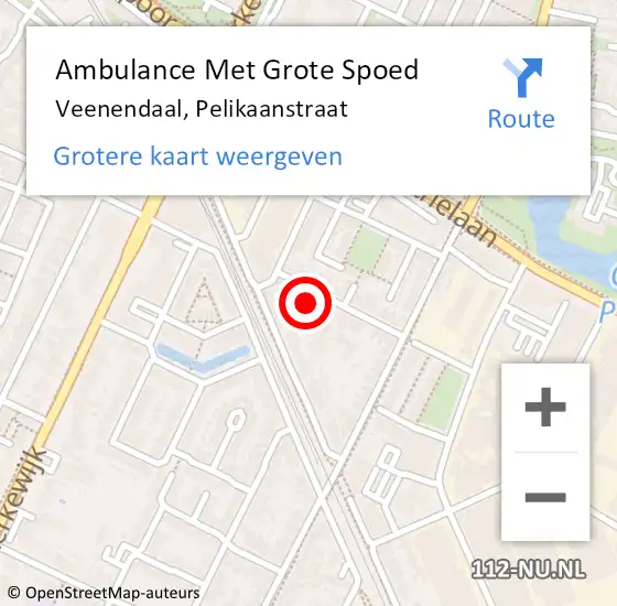 Locatie op kaart van de 112 melding: Ambulance Met Grote Spoed Naar Veenendaal, Pelikaanstraat op 15 juli 2018 22:06