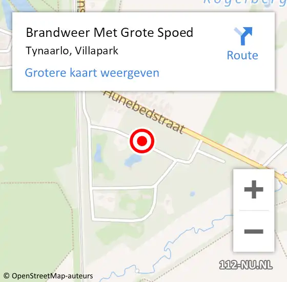 Locatie op kaart van de 112 melding: Brandweer Met Grote Spoed Naar Tynaarlo, Villapark op 16 juli 2018 14:48