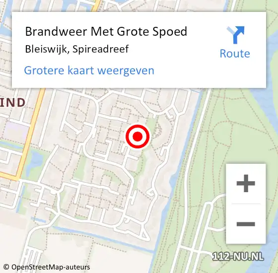 Locatie op kaart van de 112 melding: Brandweer Met Grote Spoed Naar Bleiswijk, Spireadreef op 16 juli 2018 17:15