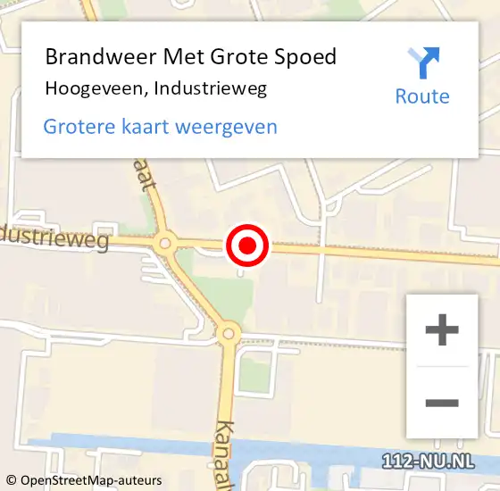 Locatie op kaart van de 112 melding: Brandweer Met Grote Spoed Naar Hoogeveen, Industrieweg op 16 juli 2018 18:36