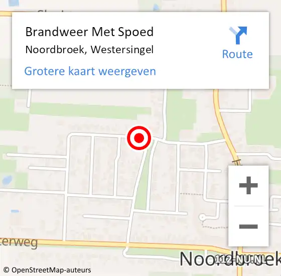 Locatie op kaart van de 112 melding: Brandweer Met Spoed Naar Noordbroek, Westersingel op 16 juli 2018 20:01