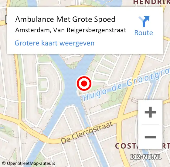 Locatie op kaart van de 112 melding: Ambulance Met Grote Spoed Naar Amsterdam, Van Reigersbergenstraat op 16 juli 2018 21:38