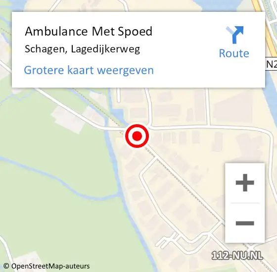 Locatie op kaart van de 112 melding: Ambulance Met Spoed Naar Schagen, Lagedijkerweg op 17 juli 2018 07:46