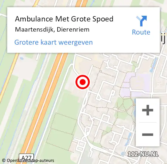 Locatie op kaart van de 112 melding: Ambulance Met Grote Spoed Naar Maartensdijk, Dierenriem op 3 maart 2014 09:28