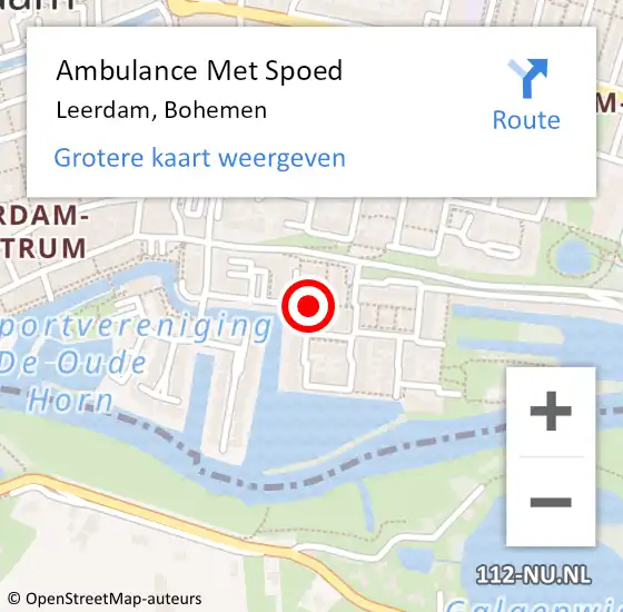 Locatie op kaart van de 112 melding: Ambulance Met Spoed Naar Leerdam, Bohemen op 17 juli 2018 10:24