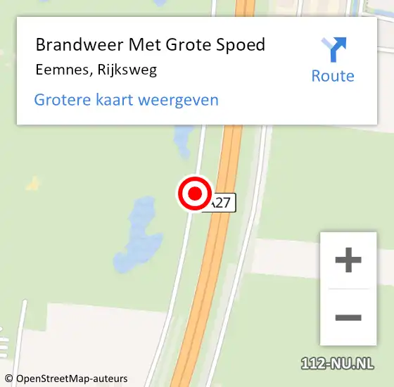 Locatie op kaart van de 112 melding: Brandweer Met Grote Spoed Naar Eemnes, Rijksweg op 17 juli 2018 13:51