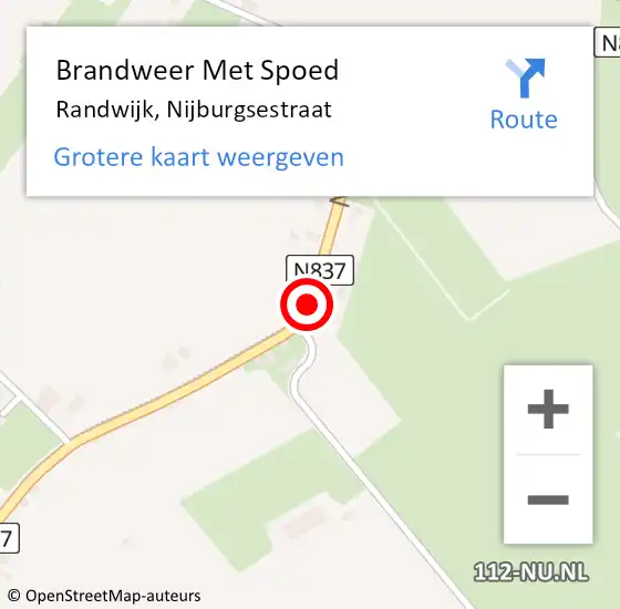 Locatie op kaart van de 112 melding: Brandweer Met Spoed Naar Randwijk, Nijburgsestraat op 17 juli 2018 15:02