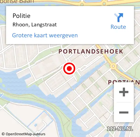 Locatie op kaart van de 112 melding: Politie Rhoon, Langstraat op 17 juli 2018 18:14