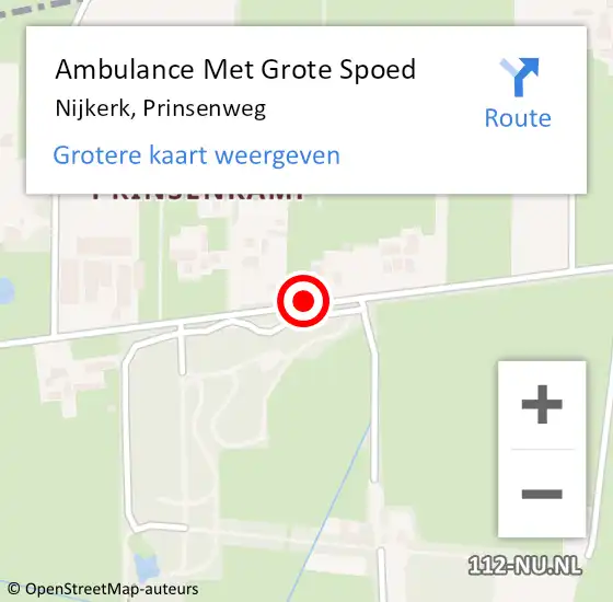 Locatie op kaart van de 112 melding: Ambulance Met Grote Spoed Naar Nijkerk, Prinsenweg op 17 juli 2018 19:26