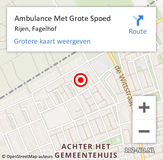 Locatie op kaart van de 112 melding: Ambulance Met Grote Spoed Naar Rijen, Fagelhof op 17 juli 2018 19:43