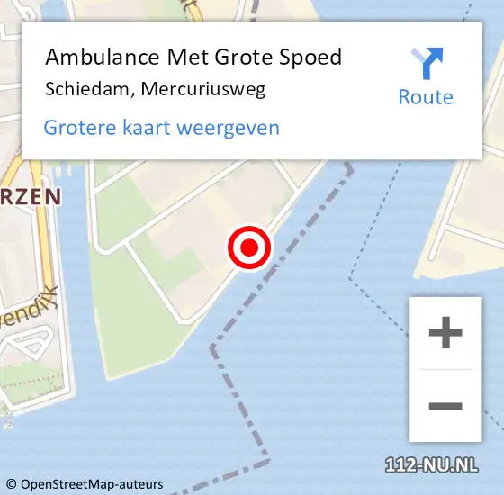 Locatie op kaart van de 112 melding: Ambulance Met Grote Spoed Naar Schiedam, Mercuriusweg op 18 juli 2018 01:40