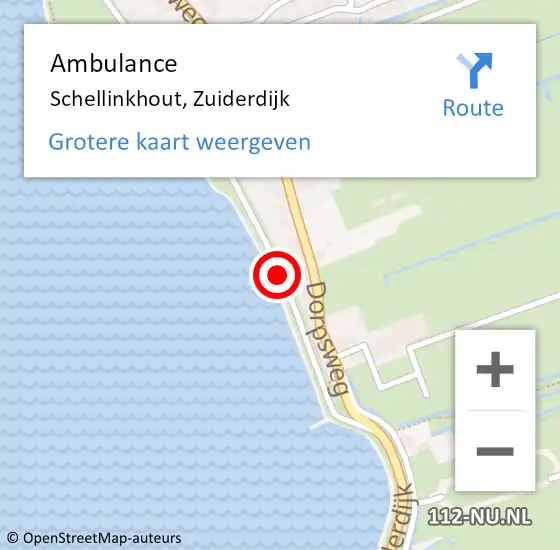 Locatie op kaart van de 112 melding: Ambulance Schellinkhout, Zuiderdijk op 18 juli 2018 05:03
