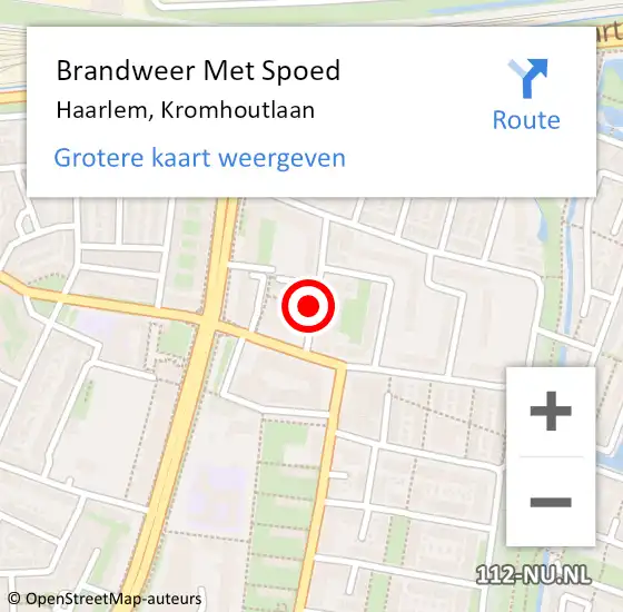 Locatie op kaart van de 112 melding: Brandweer Met Spoed Naar Haarlem, Kromhoutlaan op 18 juli 2018 07:05
