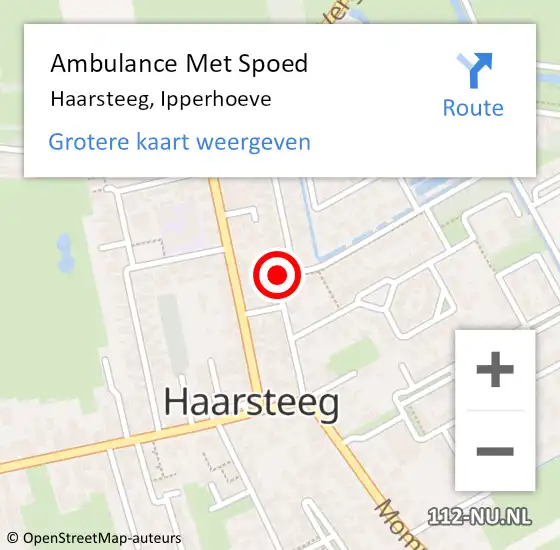 Locatie op kaart van de 112 melding: Ambulance Met Spoed Naar Haarsteeg, Ipperhoeve op 18 juli 2018 07:59