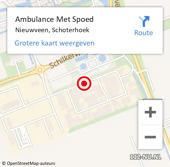 Locatie op kaart van de 112 melding: Ambulance Met Spoed Naar Nieuwveen, Schoterhoek op 18 juli 2018 08:16