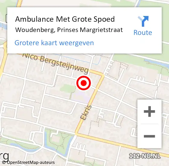Locatie op kaart van de 112 melding: Ambulance Met Grote Spoed Naar Woudenberg, Prinses Margrietstraat op 18 juli 2018 11:34