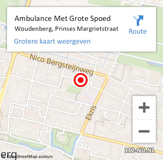 Locatie op kaart van de 112 melding: Ambulance Met Grote Spoed Naar Woudenberg, Prinses Margrietstraat op 18 juli 2018 11:35