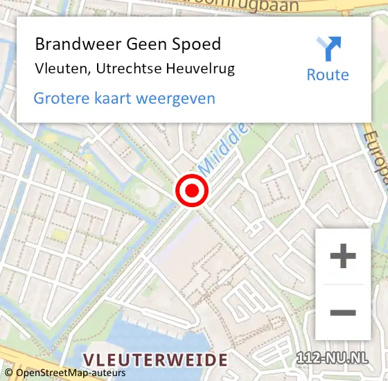 Locatie op kaart van de 112 melding: Brandweer Geen Spoed Naar Vleuten, Utrechtse Heuvelrug op 18 juli 2018 14:20