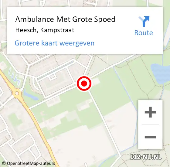Locatie op kaart van de 112 melding: Ambulance Met Grote Spoed Naar Heesch, Kampstraat op 18 juli 2018 18:44