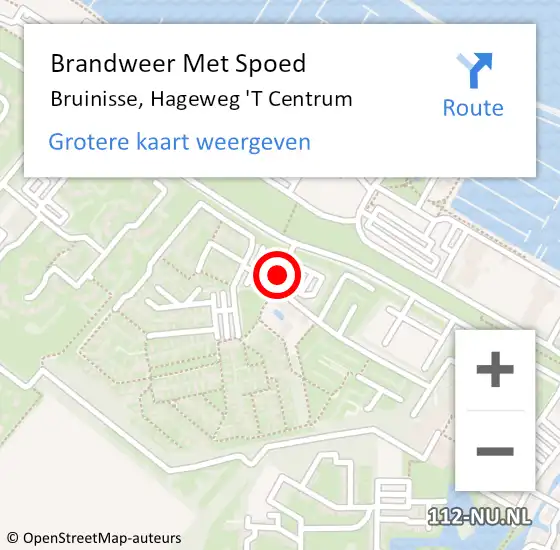 Locatie op kaart van de 112 melding: Brandweer Met Spoed Naar Bruinisse, Hageweg 'T Centrum op 18 juli 2018 21:55