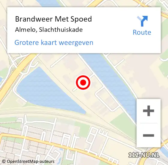 Locatie op kaart van de 112 melding: Brandweer Met Spoed Naar Almelo, Slachthuiskade op 19 juli 2018 02:40