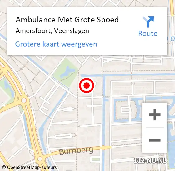 Locatie op kaart van de 112 melding: Ambulance Met Grote Spoed Naar Amersfoort, Veenslagen op 19 juli 2018 03:16