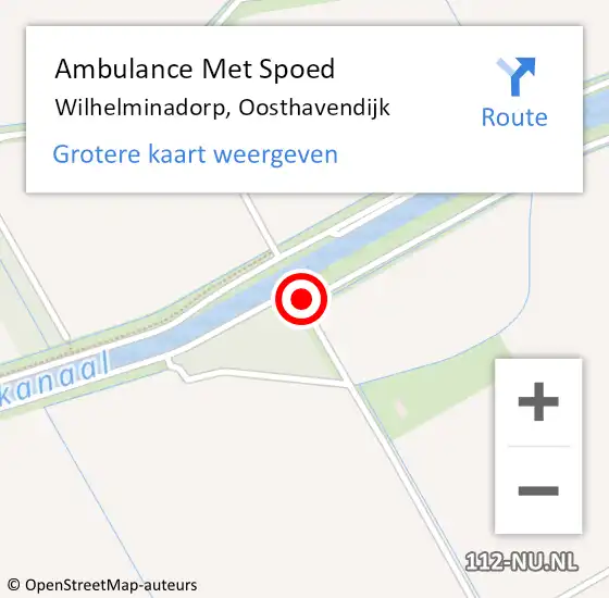 Locatie op kaart van de 112 melding: Ambulance Met Spoed Naar Wilhelminadorp, Oosthavendijk op 19 juli 2018 07:47