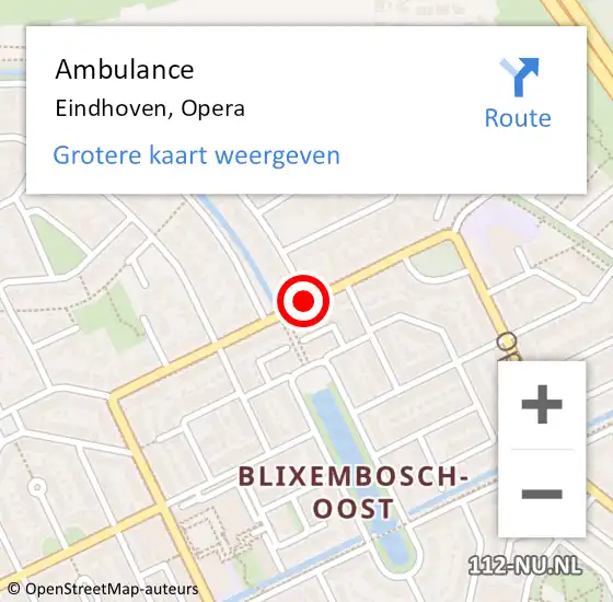 Locatie op kaart van de 112 melding: Ambulance Eindhoven, Opera op 19 juli 2018 12:07