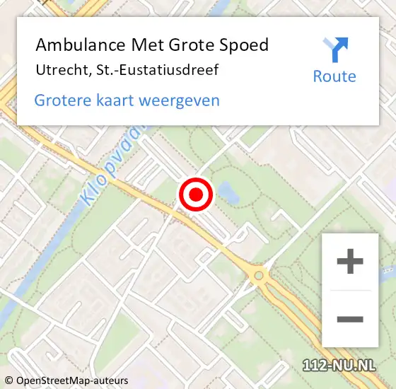 Locatie op kaart van de 112 melding: Ambulance Met Grote Spoed Naar Utrecht, St.-Eustatiusdreef op 19 juli 2018 13:02